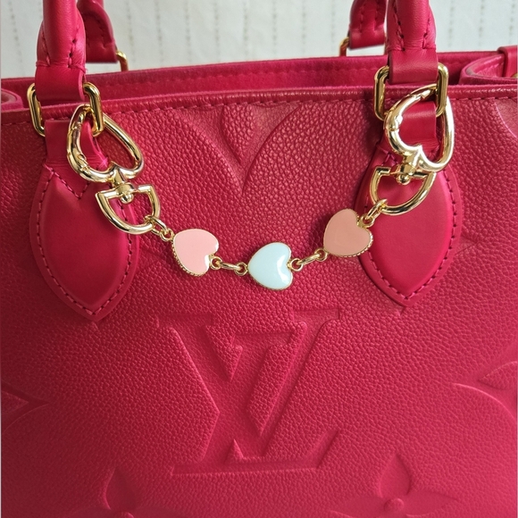 Multi-Colored Heart Chain Strap Extender – Gold-Plated Bag Charm & Handle Replac - Picture 4 of 4